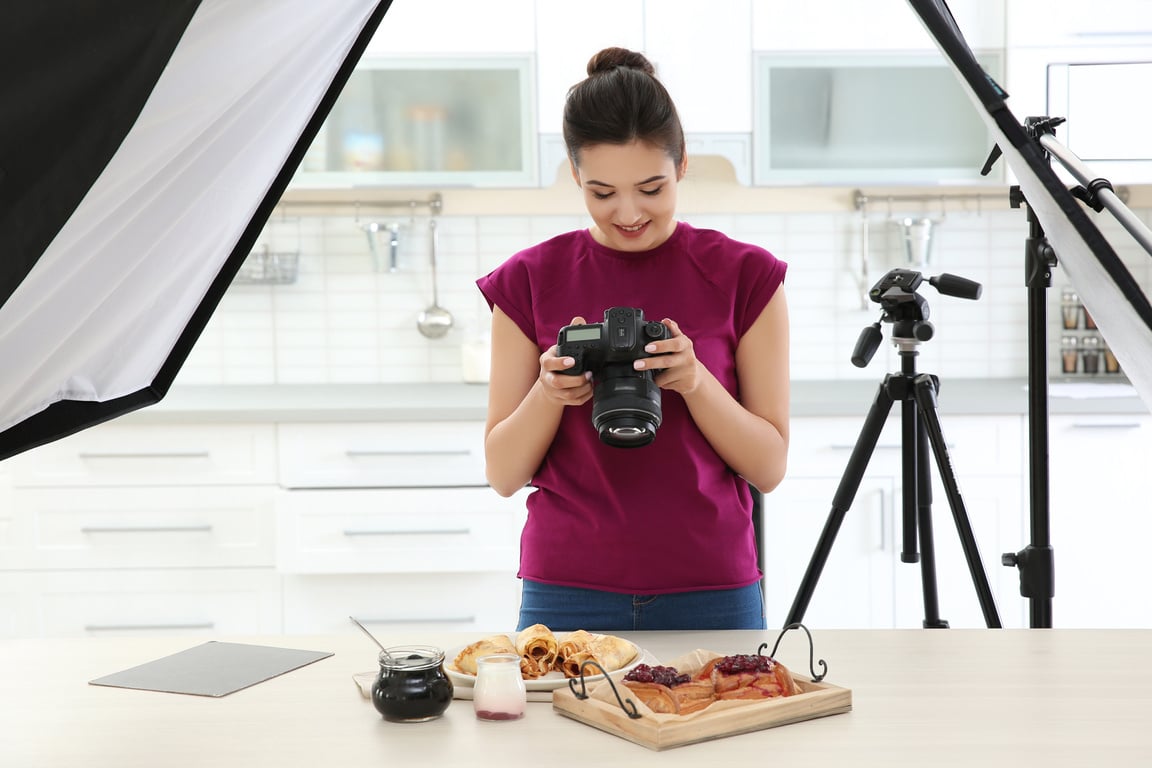 A Woman Doing Food Photography